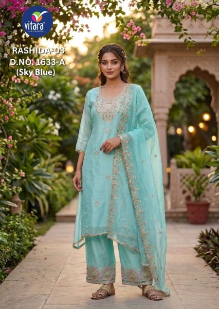Rasida Vol 3 By Vitara Simar Kurtis Set Size Combo 